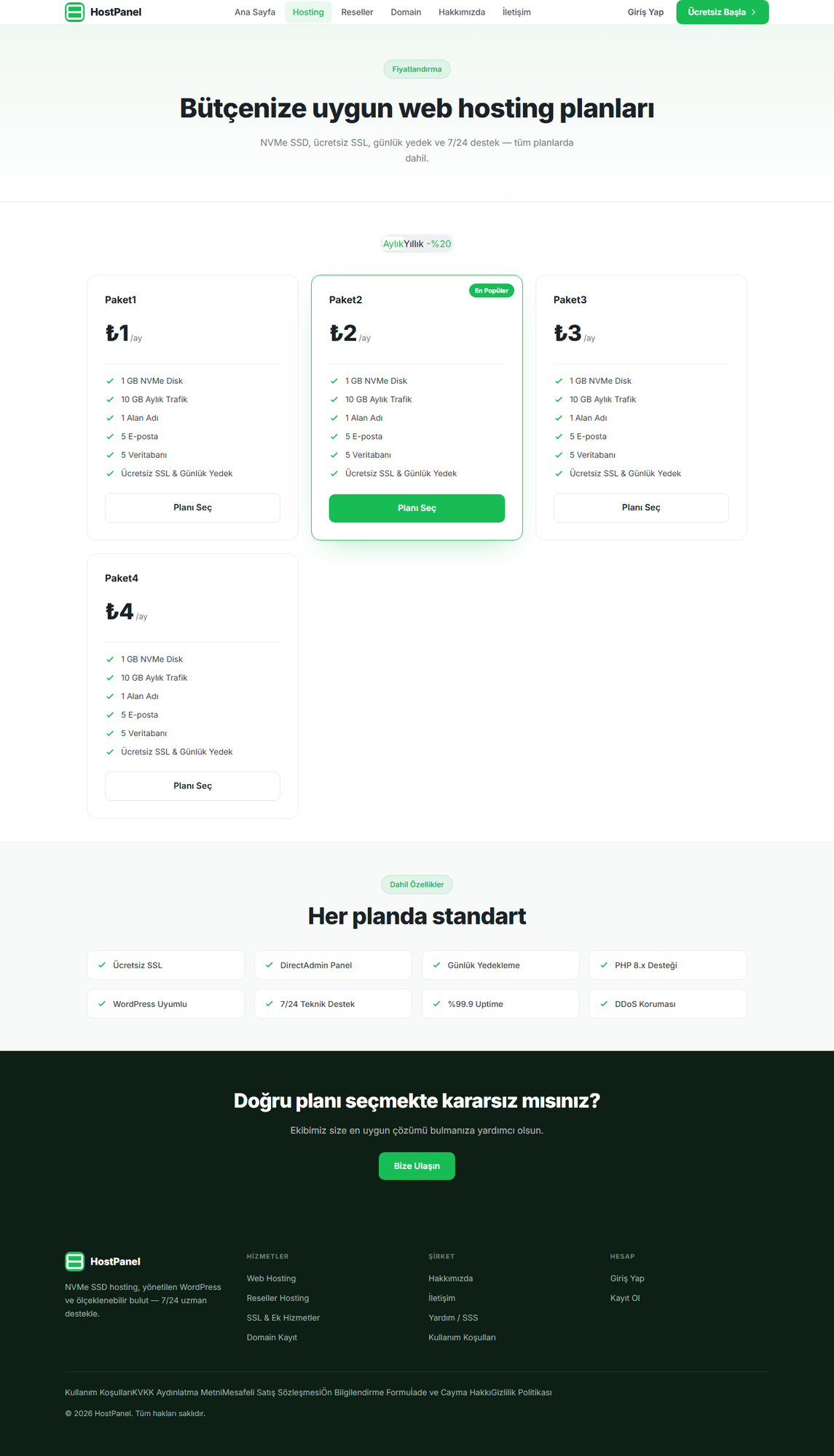 Hosting paketleri